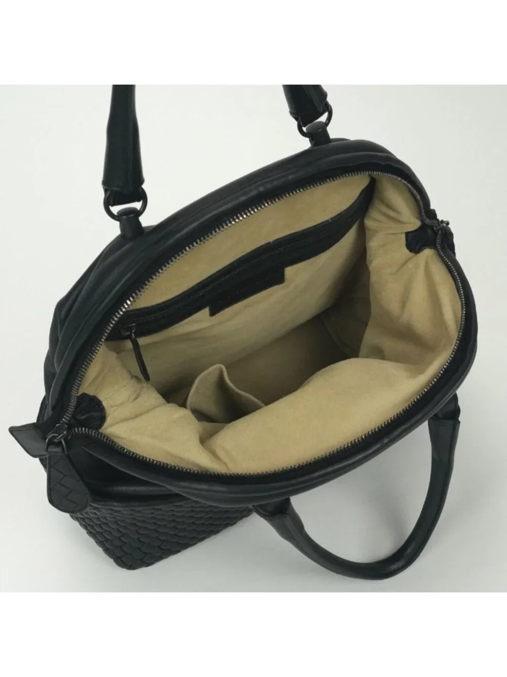 Bottega Veneta Intrecciato Tote Black Silver Handbag